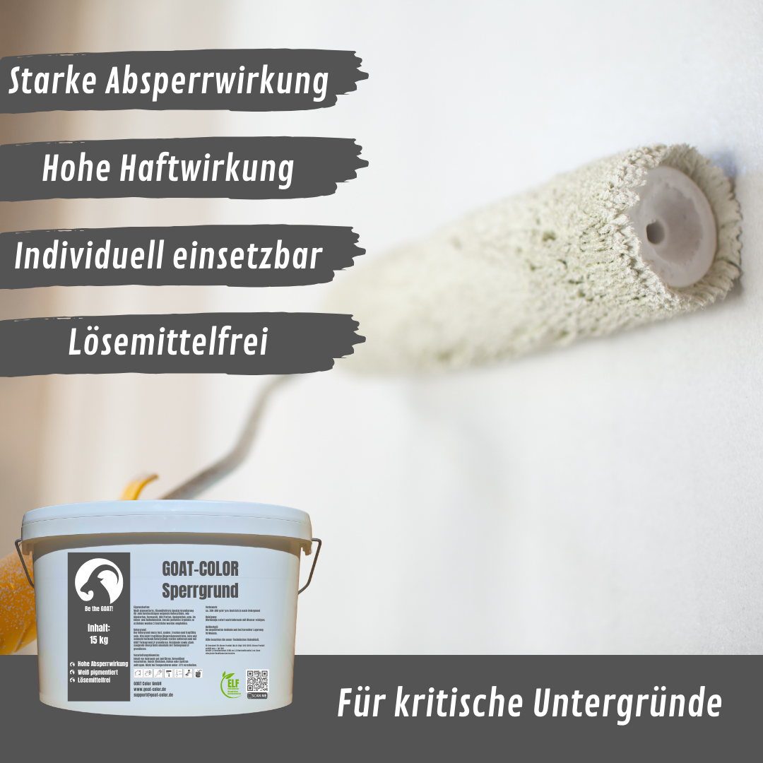 Sperrgrund Weiß – Innen & Außen – gegen Nikotin-, Wasser-, Schimmel- & Rußflecken – für Wand, Decke, Holz, Gips