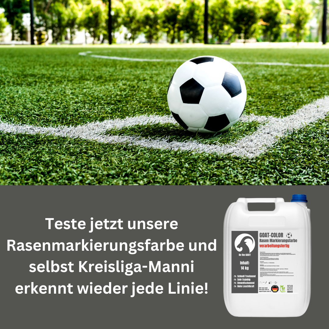 GOAT Rasenmarkierungsfarbe | Gebrauchsfertig | Rasenfarbe | Sportplatzfarbe | 14kg