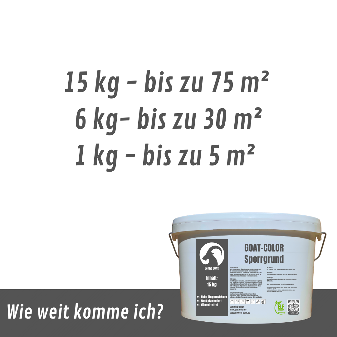 Sperrgrund Weiß – Innen & Außen – gegen Nikotin-, Wasser-, Schimmel- & Rußflecken – für Wand, Decke, Holz, Gips
