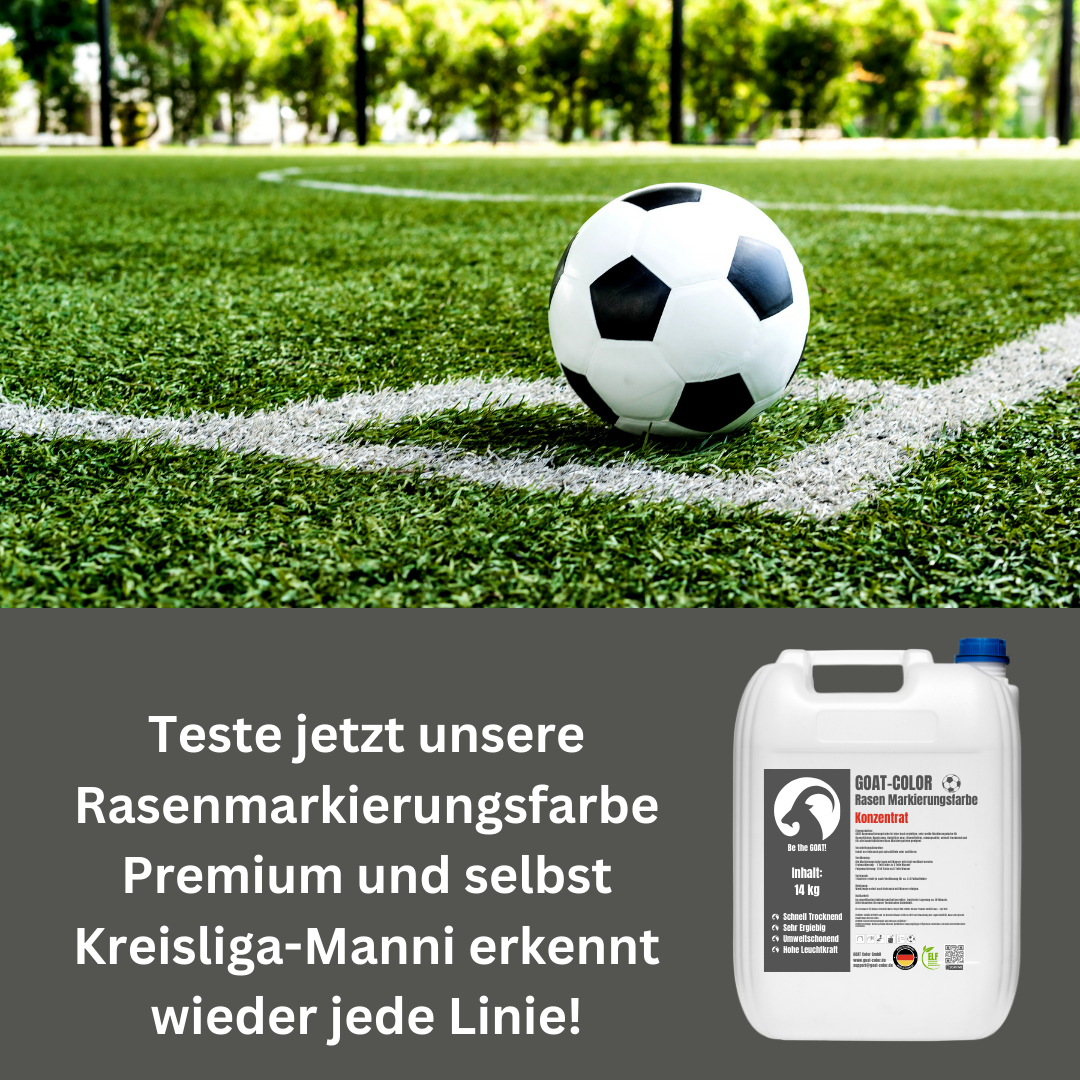 GOAT Rasenmarkierungsfarbe | Premium | Konzentrat | Rasenfarbe | Sportplatzfarbe | 14kg