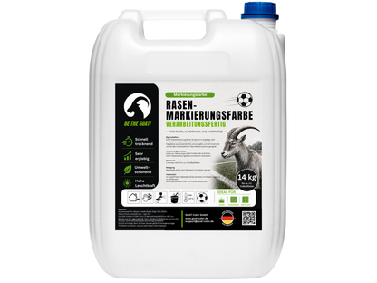 GOAT Rasenmarkierungsfarbe Weiß - Gebrauchsfertig - Sportplatzfarbe für Rasen, Kunstrasen & Hartplätze