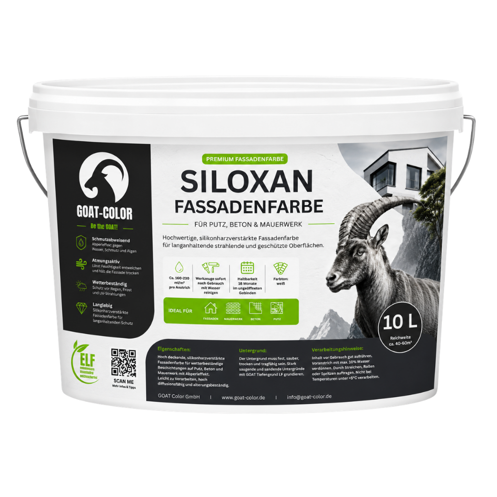 GOAT Siloxan Fassadenfarbe | Silikonharzverstärkt | Hochatmungsaktiv