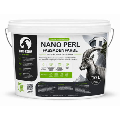 GOAT Nano Perlfarbe | Selbstreinigende Premium Fassadenfarbe | Abperleffekt