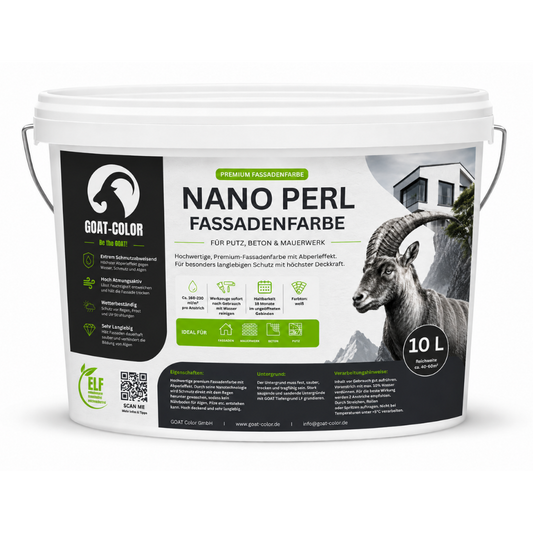 GOAT Nano Perlfarbe | Selbstreinigende Premium Fassadenfarbe | Abperleffekt