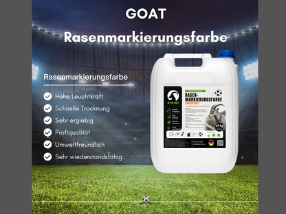 GOAT Rasenmarkierungsfarbe Weiß - Konzentrat - Sportplatzfarbe für Rasen, Kunstrasen & Hartplätze