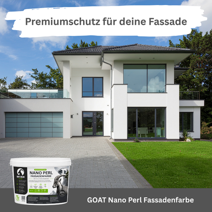 GOAT Nano Perlfarbe | Selbstreinigende Premium Fassadenfarbe | Abperleffekt
