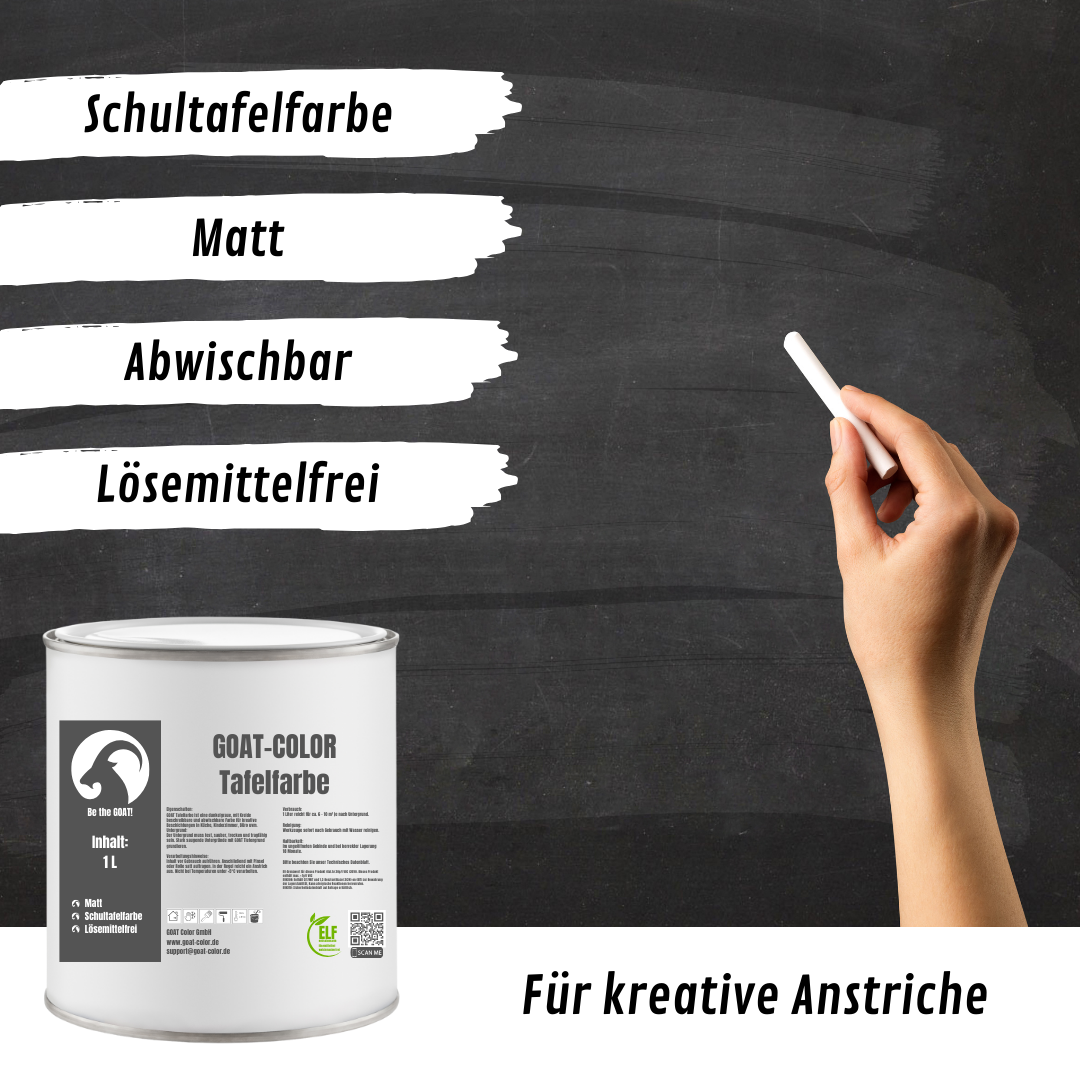 GOAT Color Tafelfarbe | Kreidefarbe für Wände – Beschreibbar & Abwischbar