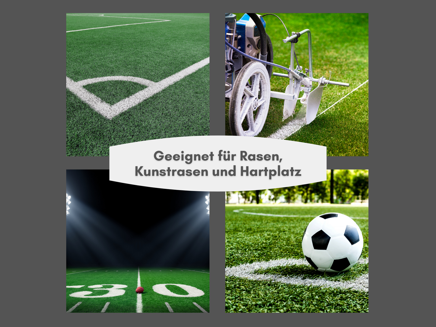 GOAT Rasenmarkierungsfarbe Weiß - Gebrauchsfertig - Sportplatzfarbe für Rasen, Kunstrasen & Hartplätze