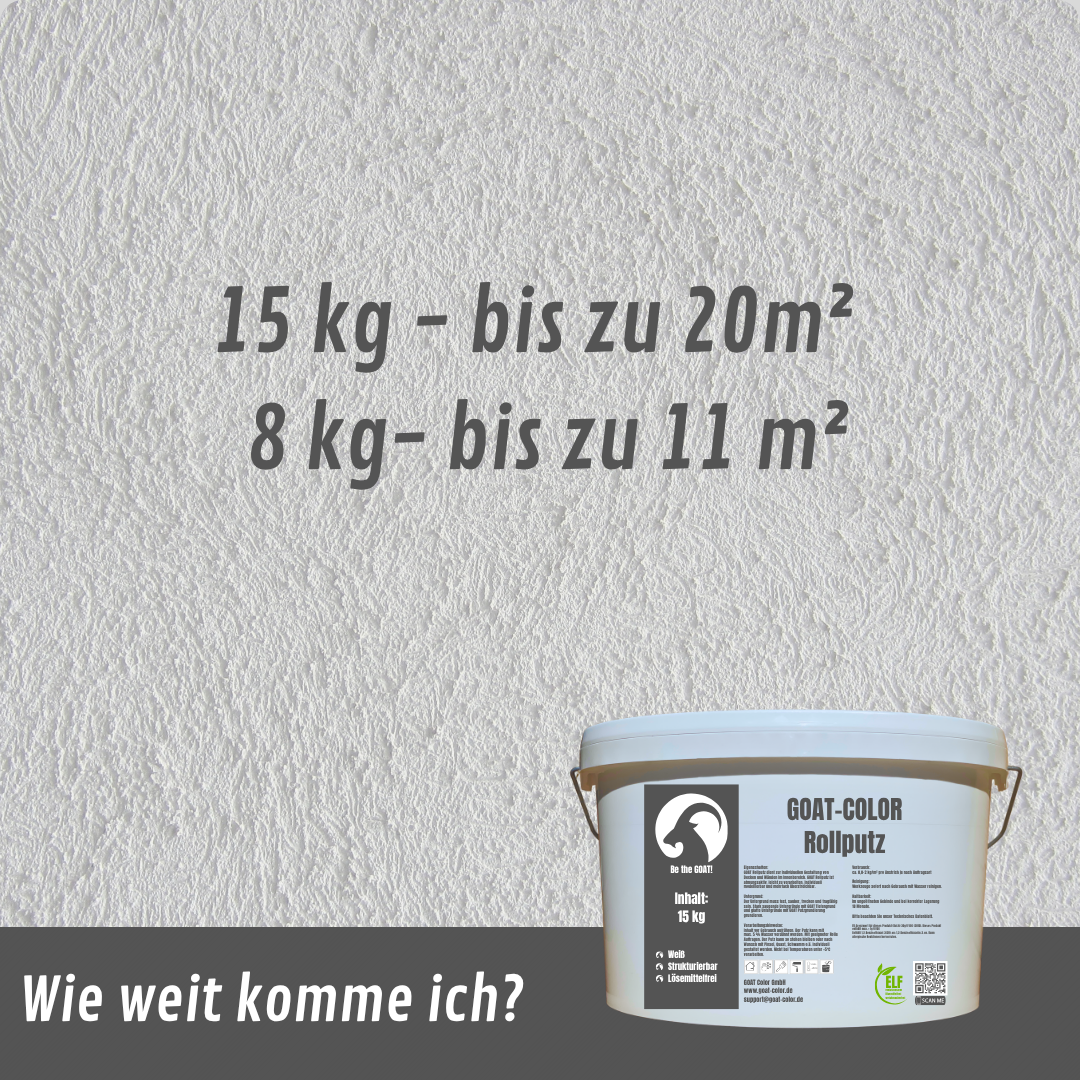 GOAT Rollputz Weiß – Atmungsaktiver Streichputz & Strukturputz für Innen