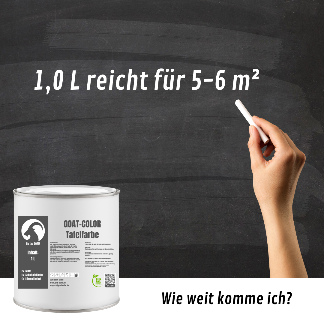 GOAT Color Tafelfarbe | Kreidefarbe für Wände – Beschreibbar & Abwischbar