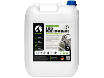 GOAT Rasenmarkierungsfarbe Weiß - Gebrauchsfertig - Sportplatzfarbe für Rasen, Kunstrasen & Hartplätze