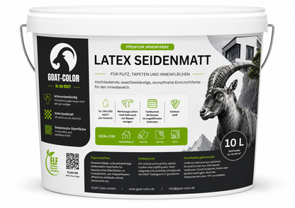 GOAT Latex seidenmatt | Abwaschbare Wandfarbe | Scheuerbeständig