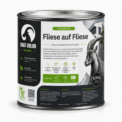 GOAT Fliesengrund – Fliesenhaftgrund zum Überstreichen oder Überfliesen | Fliese auf Fliese Grundierung