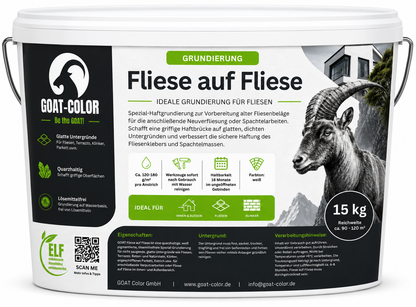 GOAT Fliesengrund – Fliesenhaftgrund zum Überstreichen oder Überfliesen | Fliese auf Fliese Grundierung