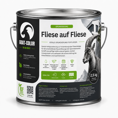 GOAT Fliesengrund – Fliesenhaftgrund zum Überstreichen oder Überfliesen | Fliese auf Fliese Grundierung