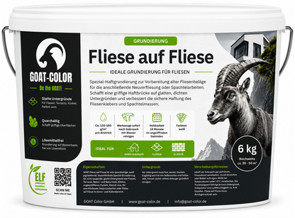 GOAT Fliesengrund – Fliesenhaftgrund zum Überstreichen oder Überfliesen | Fliese auf Fliese Grundierung