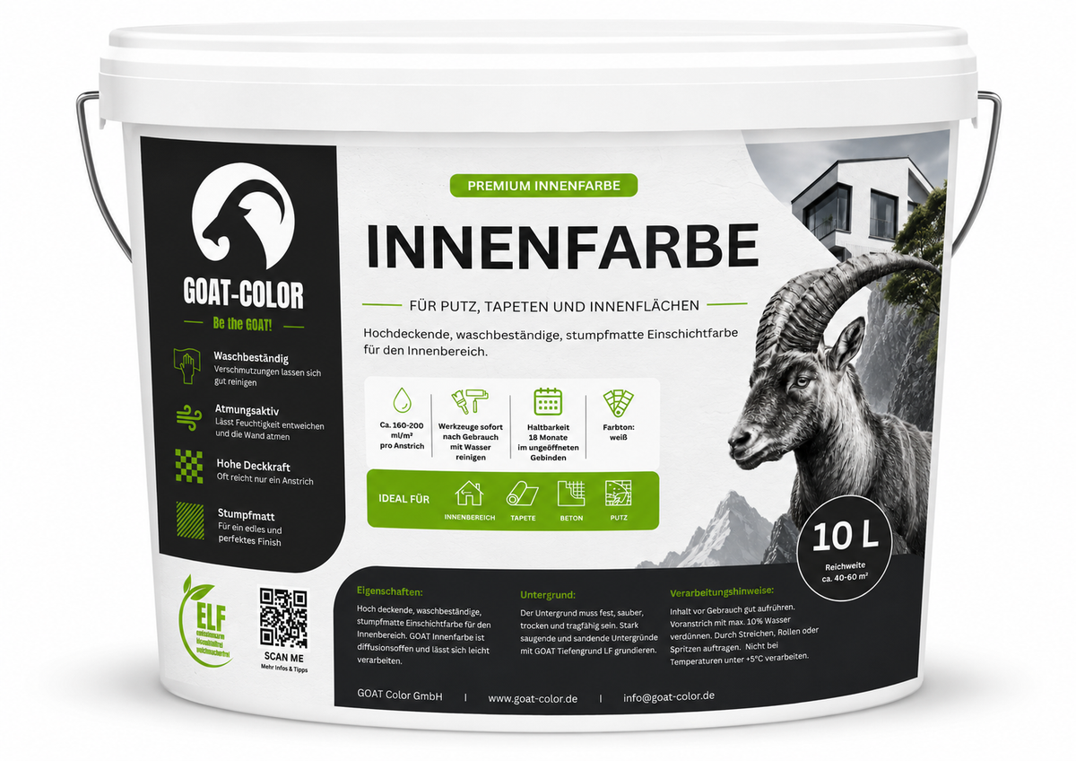 GOAT Innenfarbe | Premium Wandfarbe | Hochdeckende Designerfarbe