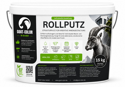 GOAT Rollputz Weiß – Atmungsaktiver Streichputz & Strukturputz für Innen