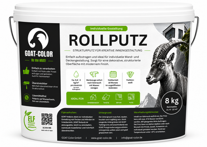 GOAT Rollputz Weiß – Atmungsaktiver Streichputz & Strukturputz für Innen