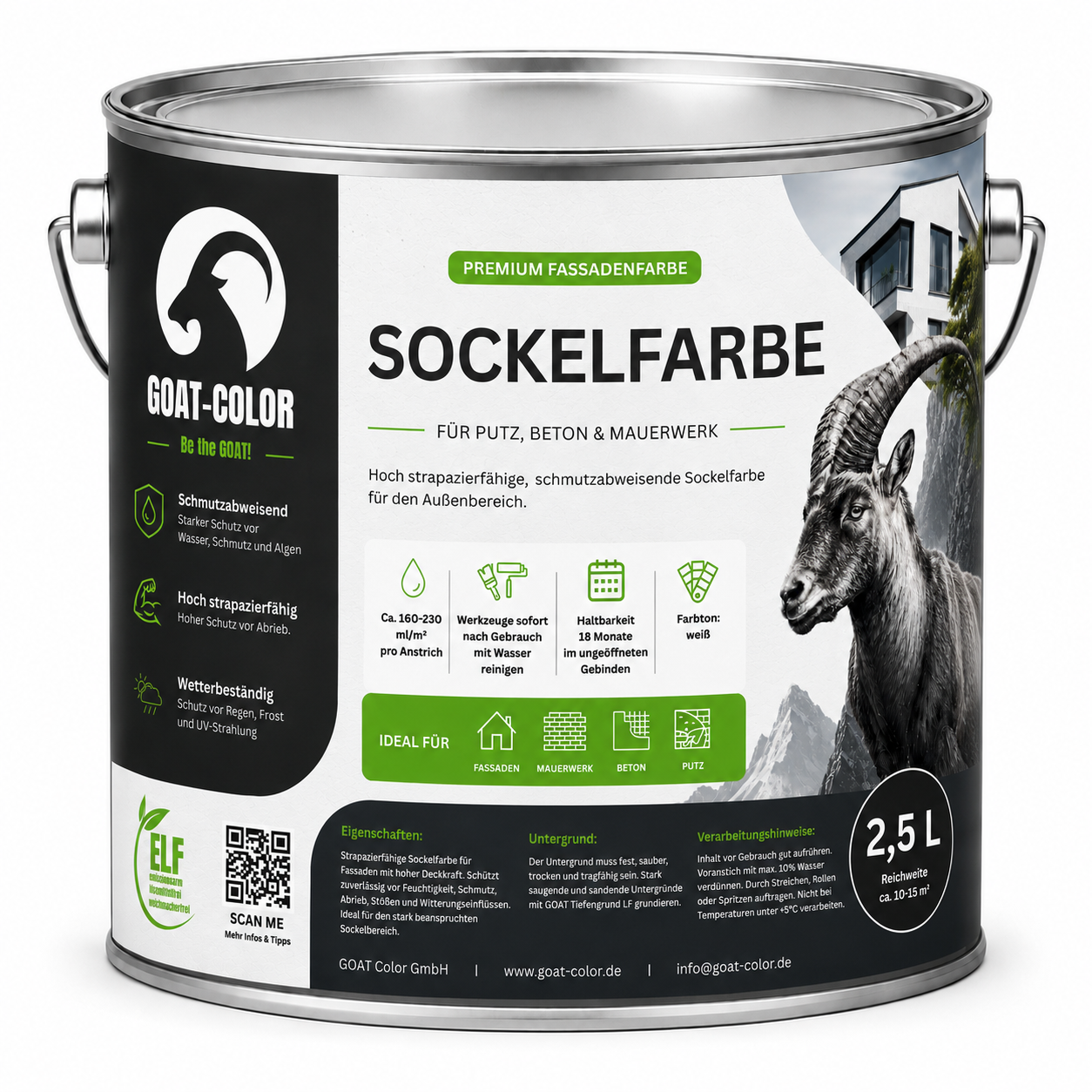 GOAT Sockelfarbe | Robust | Strapazierfähig | Abwaschbar