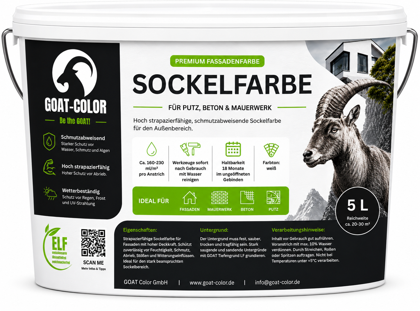 GOAT Sockelfarbe | Robust | Strapazierfähig | Abwaschbar