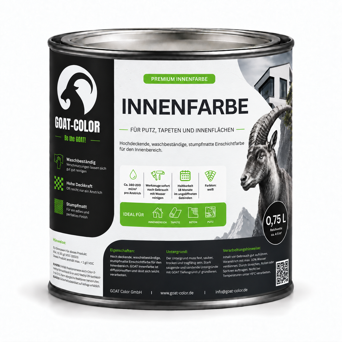 GOAT Innenfarbe | Premium Wandfarbe | Hochdeckende Designerfarbe