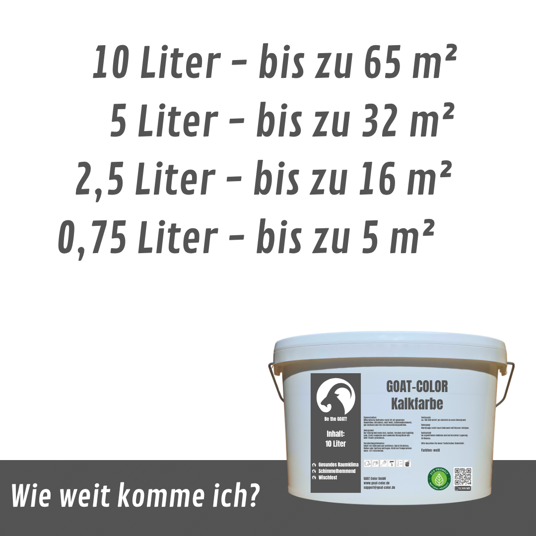 GOAT Kalkfarbe | Schimmelhemmende Wandfarbe | Hochatmungsaktiv für Feuchträume