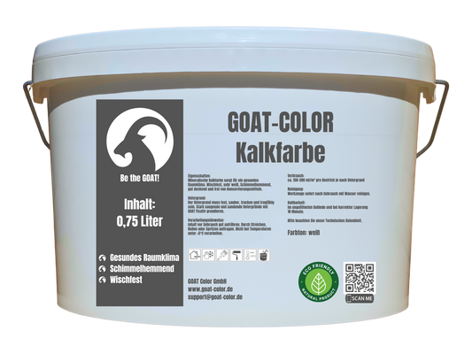 GOAT Kalkfarbe | Schimmelhemmende Wandfarbe | Hochatmungsaktiv für Feuchträume