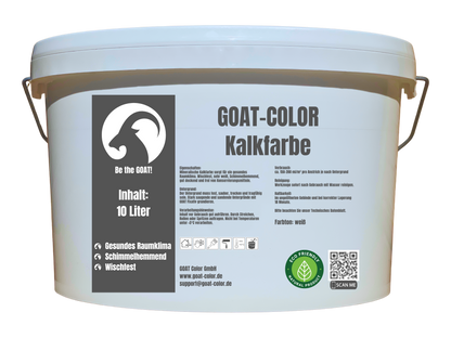 GOAT Kalkfarbe | Schimmelhemmende Wandfarbe | Hochatmungsaktiv für Feuchträume