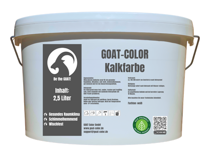 GOAT Kalkfarbe | Schimmelhemmende Wandfarbe | Hochatmungsaktiv für Feuchträume