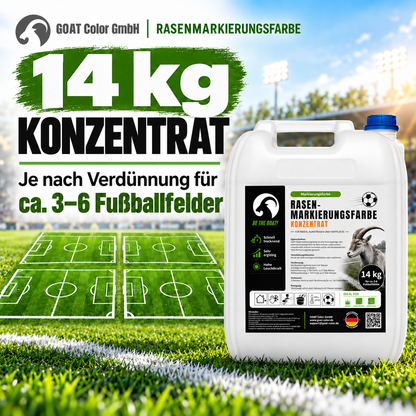 GOAT Rasenmarkierungsfarbe weiß Konzentrat – Sportplatzfarbe für Rasen & Kunstrasen