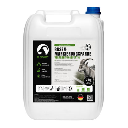 GOAT Rasenmarkierungsfarbe weiß gebrauchsfertig – Sportplatzfarbe für Rasen & Kunstrasen