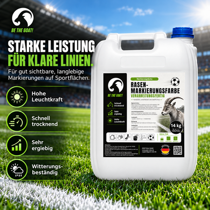 GOAT Rasenmarkierungsfarbe weiß gebrauchsfertig – Sportplatzfarbe für Rasen & Kunstrasen