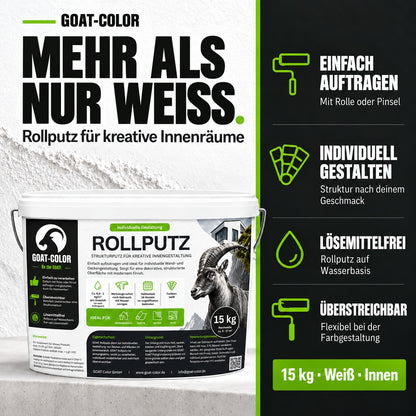 GOAT Rollputz weiß – Streichputz & Strukturputz innen, atmungsaktiv