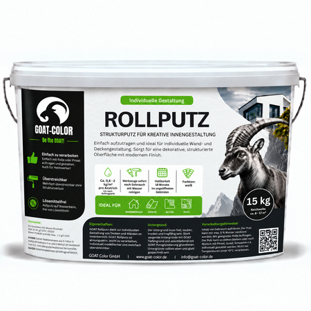 GOAT Rollputz weiß – Streichputz & Strukturputz innen, atmungsaktiv