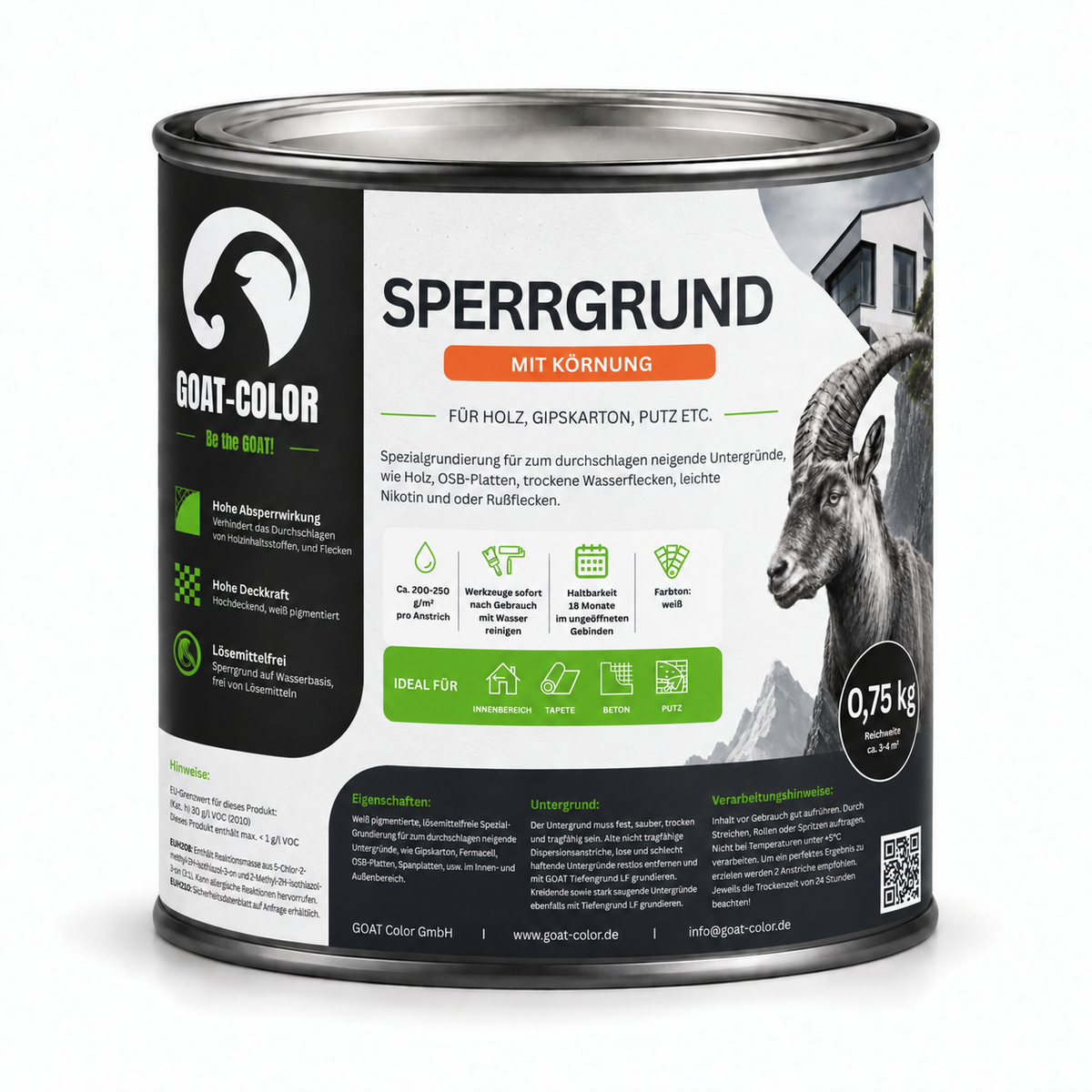 GOAT Sperrgrund & Nikotinsperre – Isoliergrund gegen Flecken, innen & außen