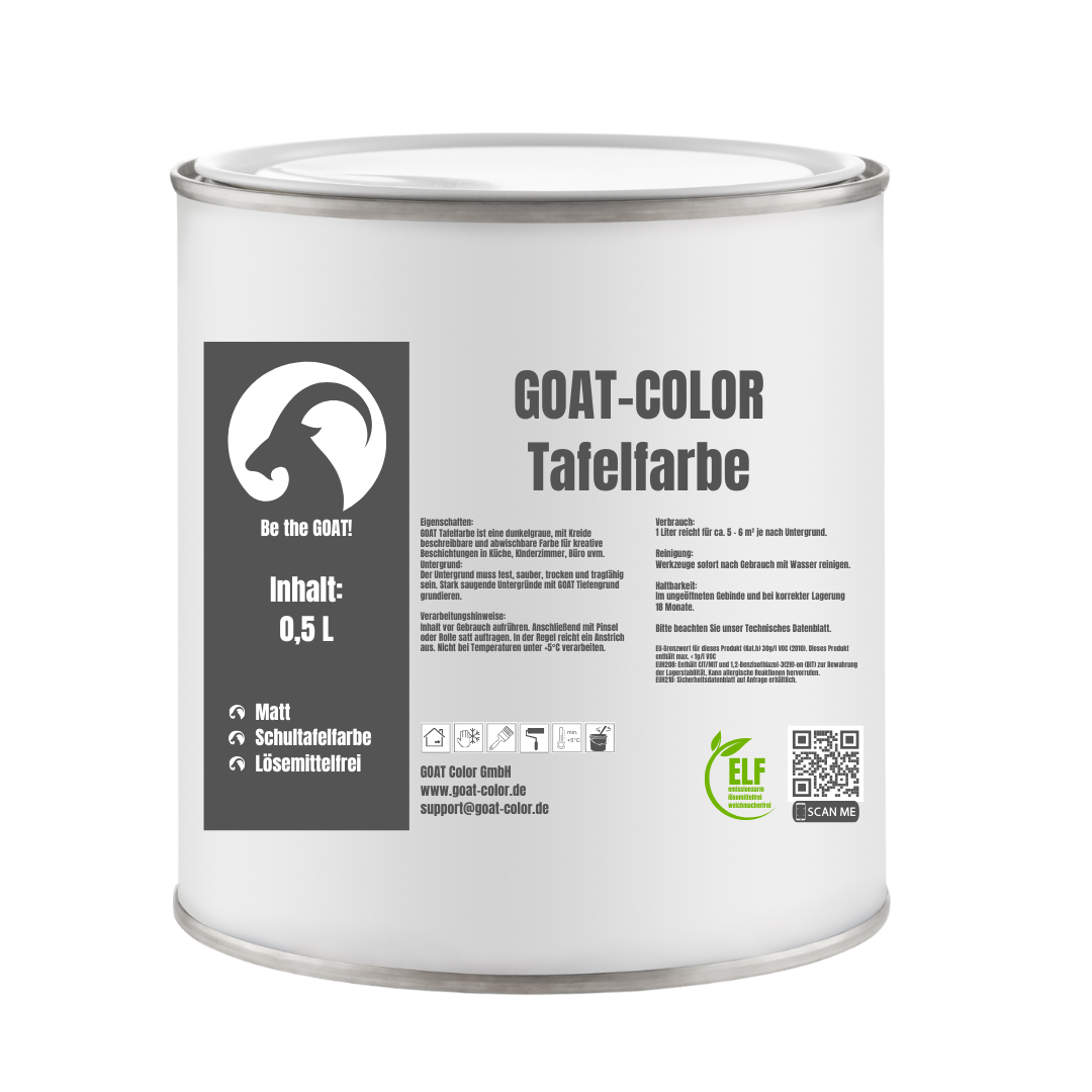 GOAT Color Tafelfarbe | Kreidefarbe für Wände – Beschreibbar & Abwischbar