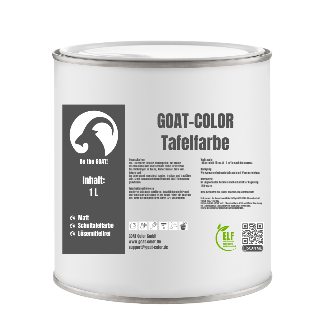 GOAT Color Tafelfarbe | Kreidefarbe für Wände – Beschreibbar & Abwischbar