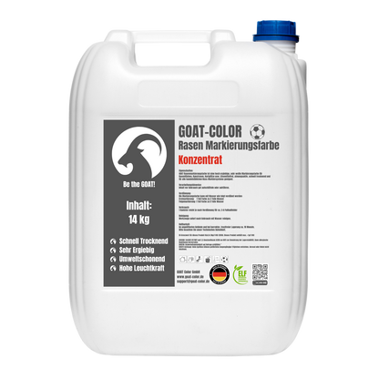 GOAT Rasenmarkierungsfarbe Weiß - Konzentrat - Sportplatzfarbe für Rasen, Kunstrasen & Hartplätze