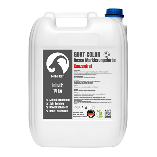 GOAT Rasenmarkierungsfarbe Weiß - Konzentrat - Sportplatzfarbe für Rasen, Kunstrasen & Hartplätze